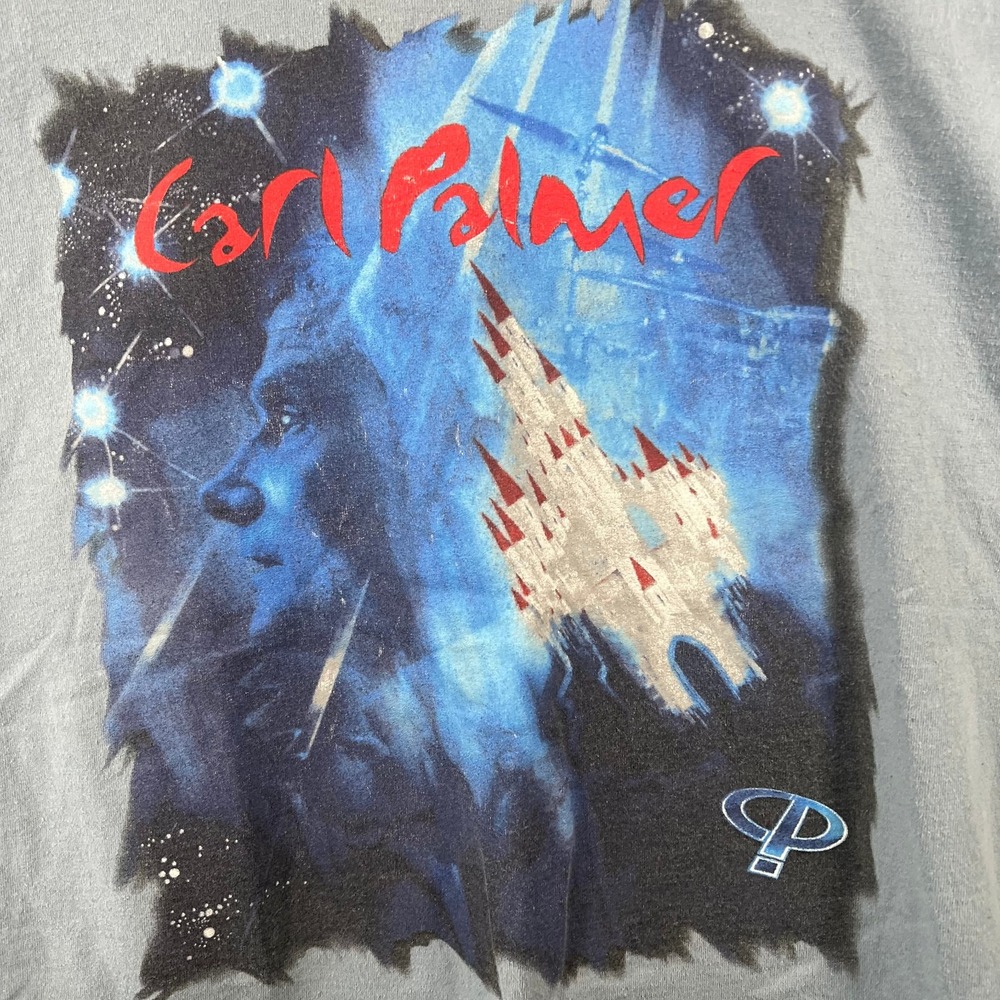 Carl Palmer Band Emerson Lake & Palmer ELP Solo Tour T-Shirt Men's M Light Blue